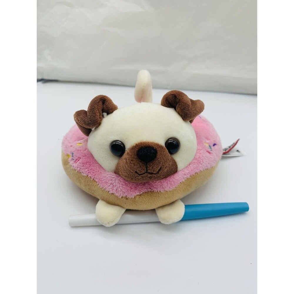 Douglas Cuddle Pug Donut Macaroon #4725 Plush Stuffed Animal Toy 5 1/2” Wide